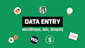 do data entry and product listing for wordpress, shopify, and wix, ai works