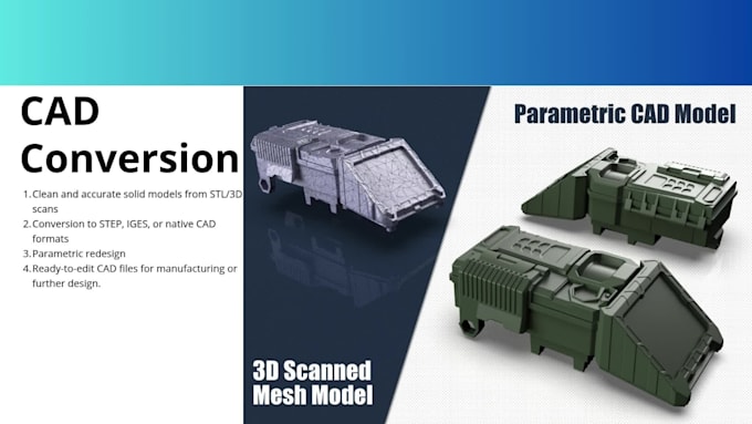 convert 3d scan, stl to editable cad model