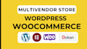 build wordpress woocommerce multivendor website with elementor