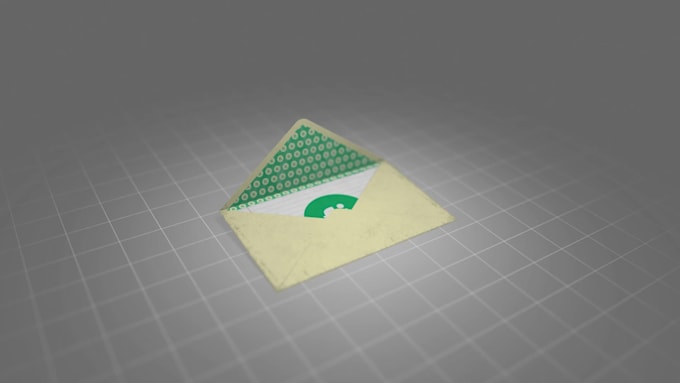 create an animated postcard with a 3d envelope and a message