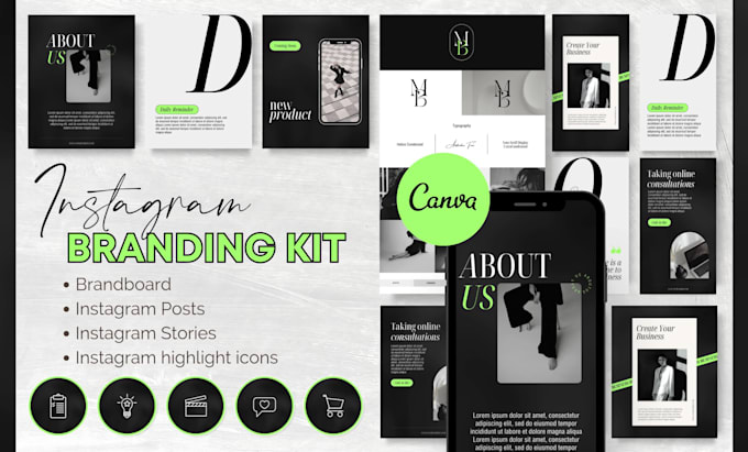 design an elegant instagram branding kit