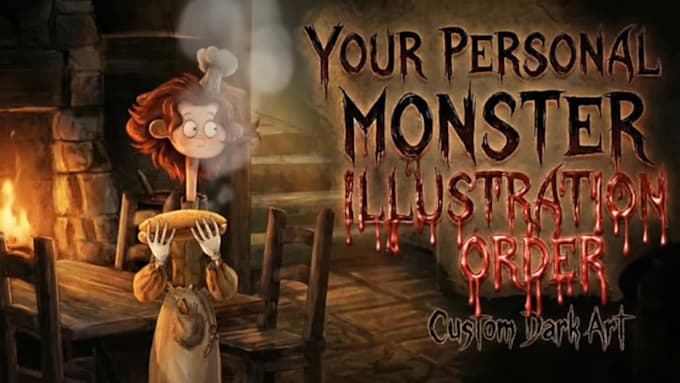 draw professional gothic dark art and horror illustration