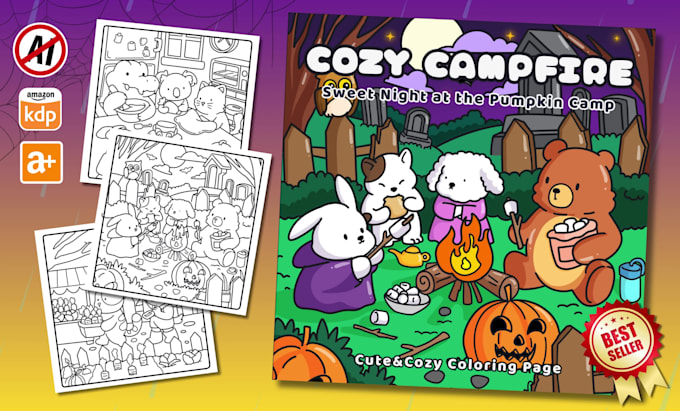 draw cute line art illustration for bold easy coloring page