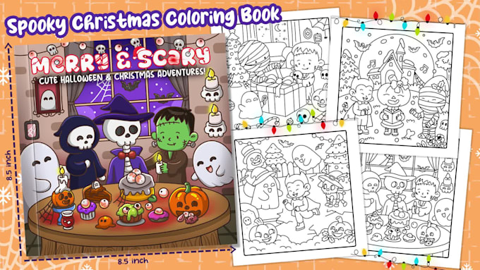 draw cute doodle line art illustration bold and easy coloring page for kids KDP
