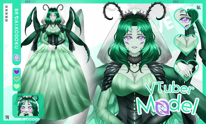 design vtuber and live2d model rigging with high quality
