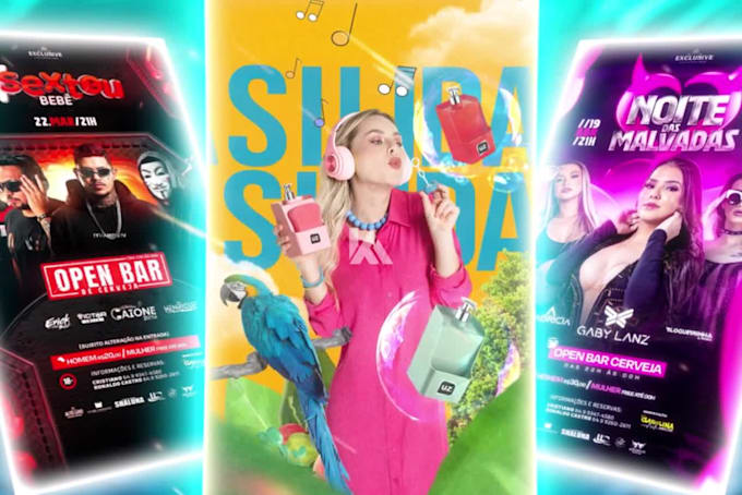 do 3d parallax flyer design and animation
