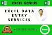 do data entry, web research,va, excel, admin support working