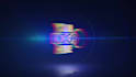 create metaverse glitch logo intro