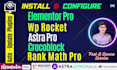 install elementor pro, astra pro, crocoblock, wp rocket and rank math pro