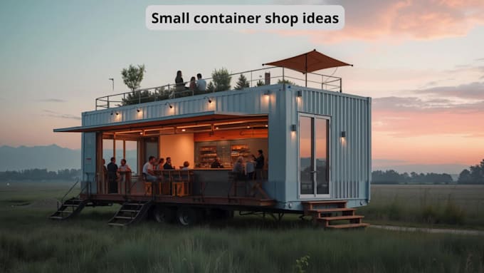 render, design your container cafe, kiosk or pop up