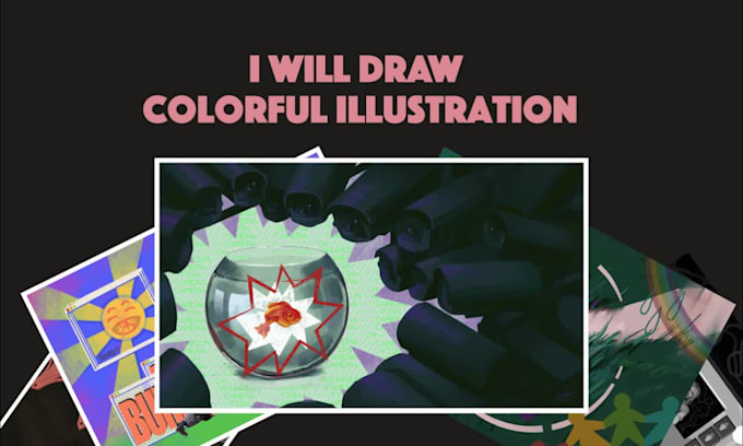 draw colorful illustration for you