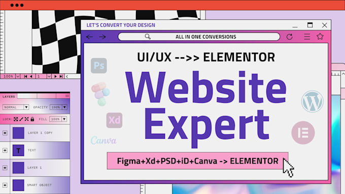 be elementor expert, convert PSD to wordpress, clone figma to wp,xd to elementor