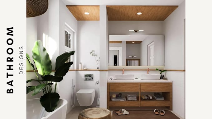 do bathroom interior design in 3d and render