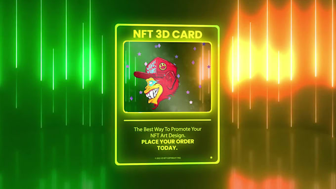 create 3d parallax, crypto nft trading card  animation