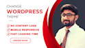 install wordpress and change theme of your wordpress website