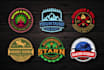do a luxury vintage outdoor retro minimalist badge or sticker logo design