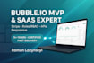 build a bubble app mvp for saas CRM, stripe, roles, API integrations