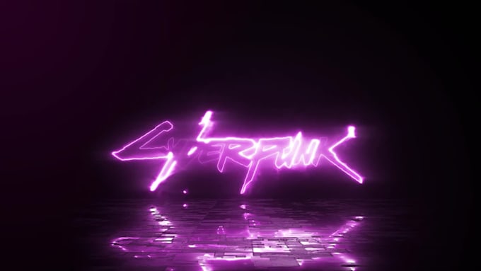 do custom neon light logo animation for you