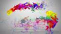 create colorful particle logo intro