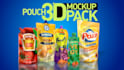 make 3d pouch pack mockup animation