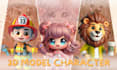 cute 3d characters for modeling, 3d printing, and games
