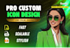 design any custom vector icons for your website, app, modern favicon logo, svg