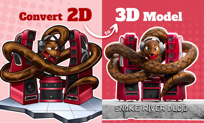 convert your 2d character art into a high quality 3d model