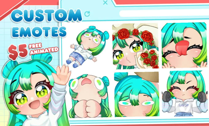 draw twitch emotes, animated emotes and badges for vtuber