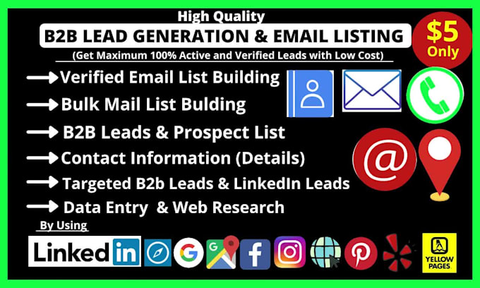 provide targeted b2b lead generation, email, bulk mail list