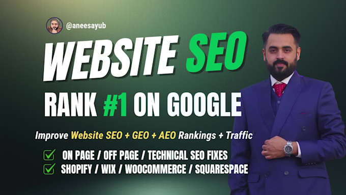 do onpage seo geo aeo service for shopify, wordpress, wix, squarespace website