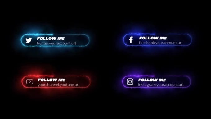 Create 10 Neon Social Media Lower Thirds In 3h By Heyussef Fiverr