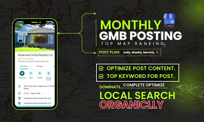 manage or optimization 30 days gmb gbp posts with geo images for top ranking