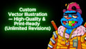 custom vector illustration with unlimited revisions