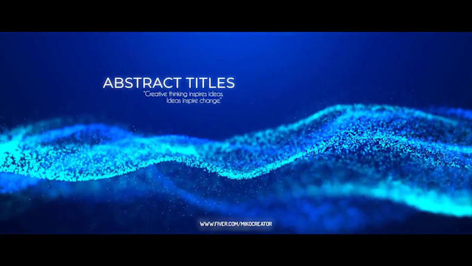 create abstract particles title animation or text video