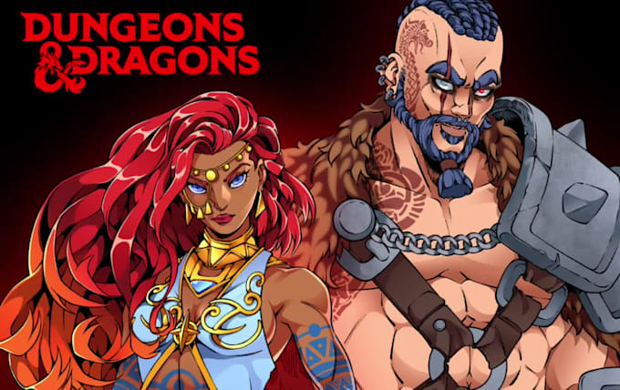 draw dnd character art, fantasy illustration, and dnd party