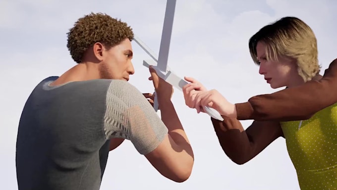 realistic 3d unity game unreal engine character animation physics combat attack