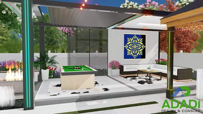 3d landscape design, backyard, front yard, deck, pool as a landscape architect