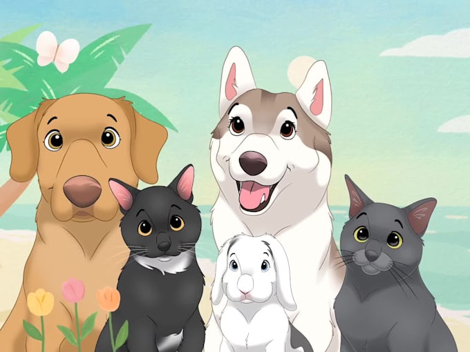 make your pet photo into cute cartoon disney