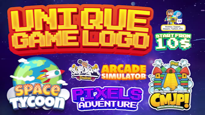 design unique game logo, esport, steam, twitch,  roblox game or group