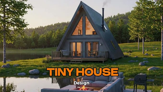 create 3d design for tiny house or timber a frame cabin