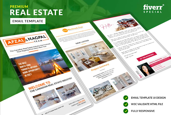 design editable email newsletter mailchimp, bombbomb, kvcore, kwcommand, brevo
