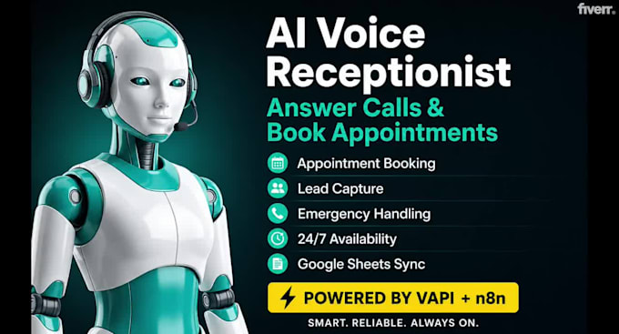 create ai voice agent, ai receptionist, call answering, booking, support