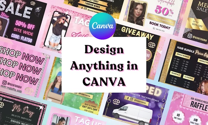 create flyer, poster, banner, social media posts, ebook, ads in canva