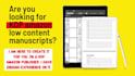 create KDP amazon low content  manuscripts print ready