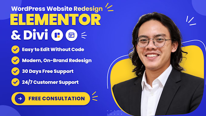 design wordpress elementor, redesign elementor, redesign divi