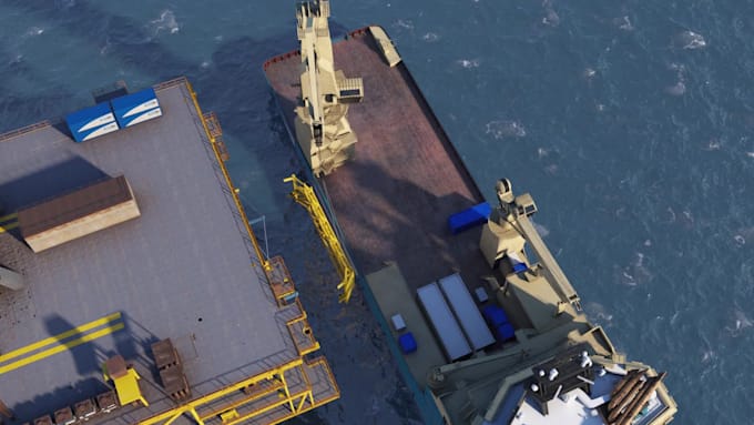 create 3d offshore industrial engineering animation for machinery