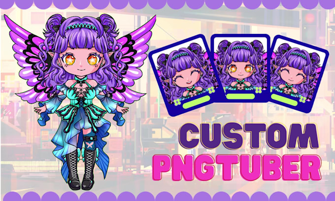 design pngtuber character model, custom avatar for twitch