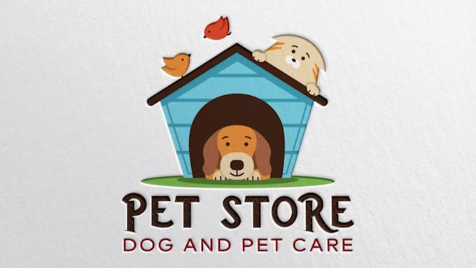 do pet store custom dog cat animal logo design
