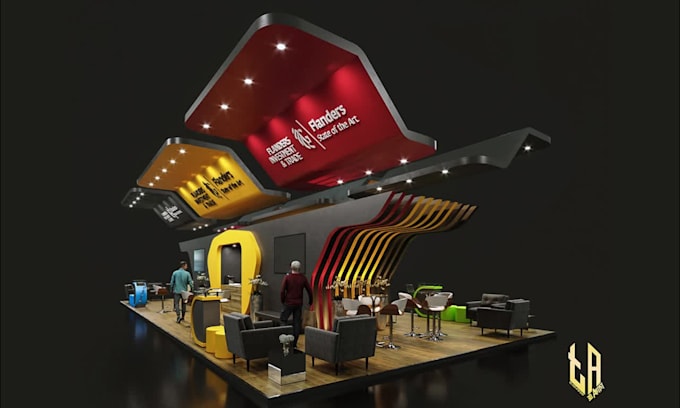create 3d booth exhibition stand stall booth kiosk in 24 hour