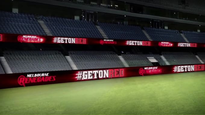 do cricket stadium video and led animation  ribbon board video stadium animation